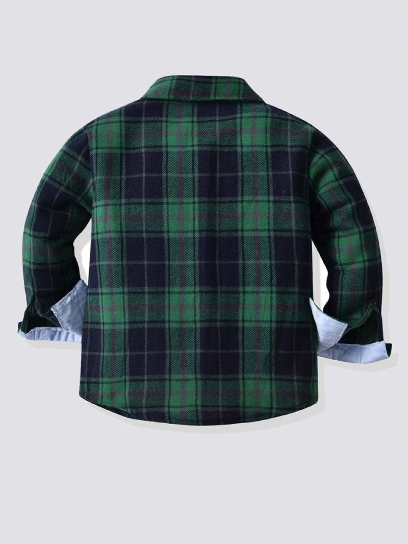 Drenge Langærmet Plaid Button Down Shirt Børnetøj