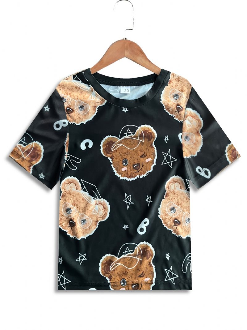 Drenge Piger Bear Pattern T-shirt Casual Kortærmet Tee Børnetøj