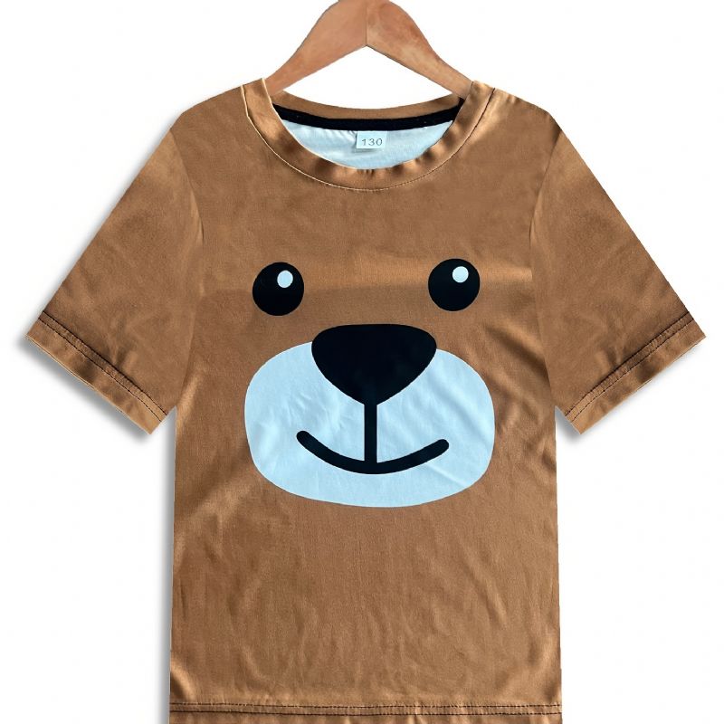 Drenge Piger Bear Pattern T-shirt Casual Kortærmet Tee Børnetøj