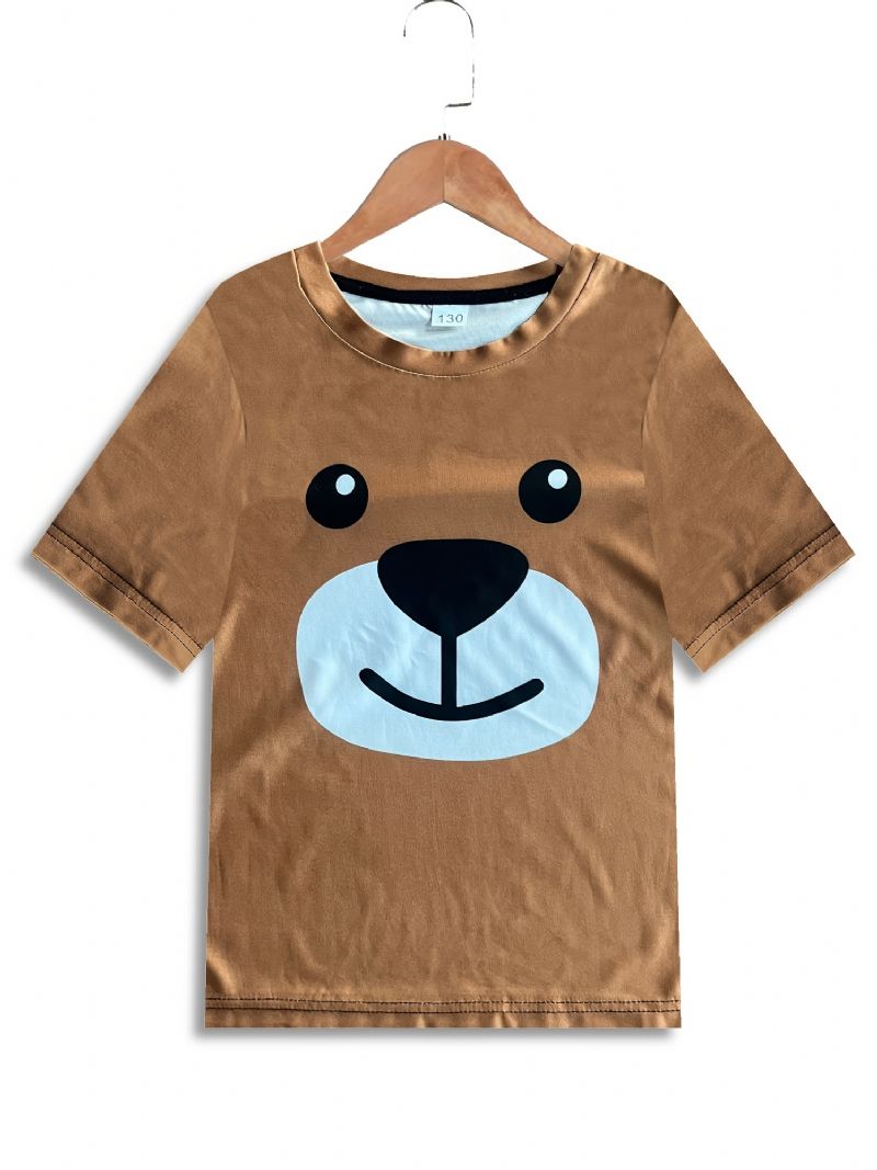 Drenge Piger Bear Pattern T-shirt Casual Kortærmet Tee Børnetøj