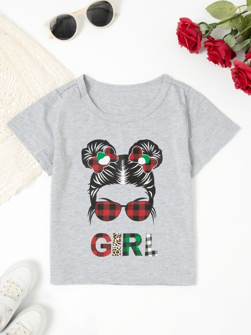 Glædelig Jul T-shirt Med Blomsterprint Til Piger