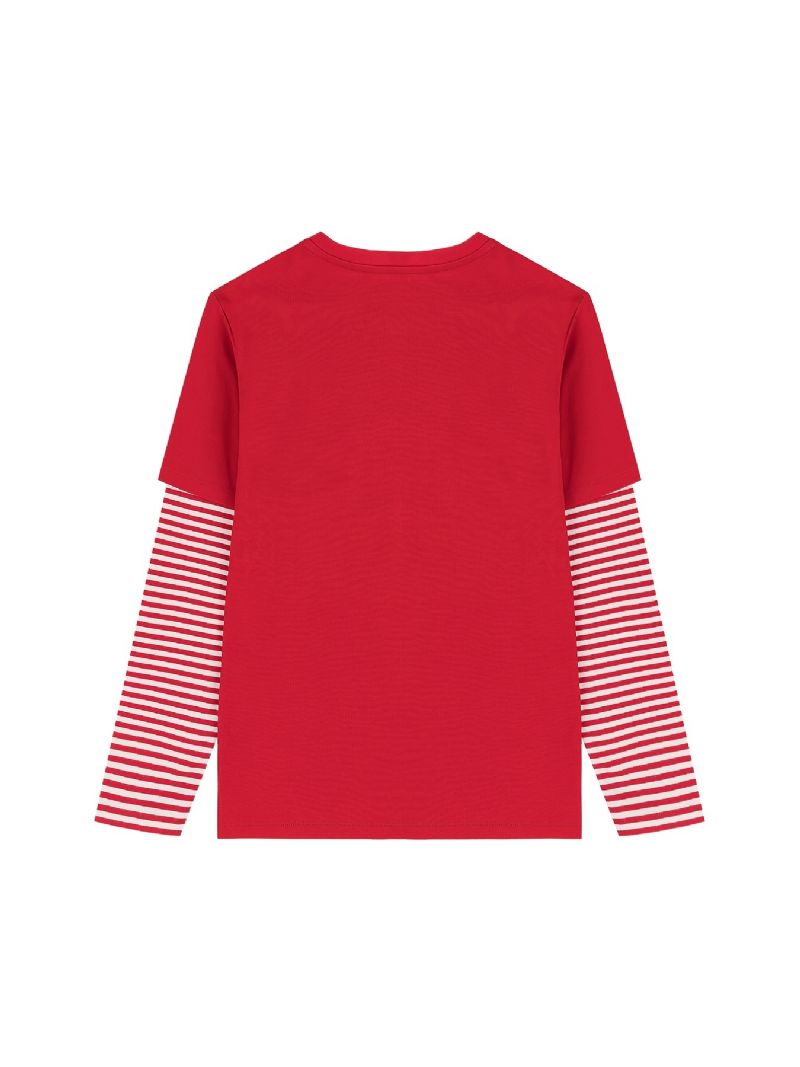 Jiahong Piger Casual Langærmet T-shirt Patchwork Stribet Rund Hals Top