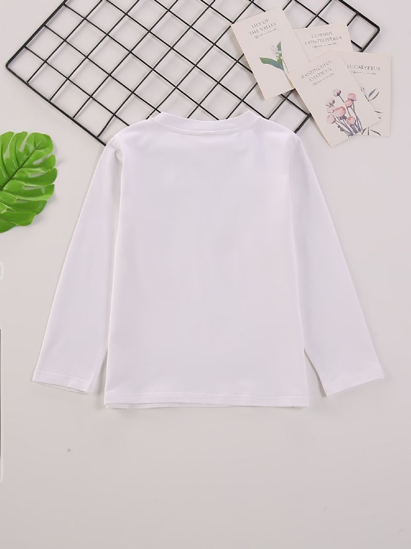 Piger Casual Simple Solid Langærmet Basic T-shirt