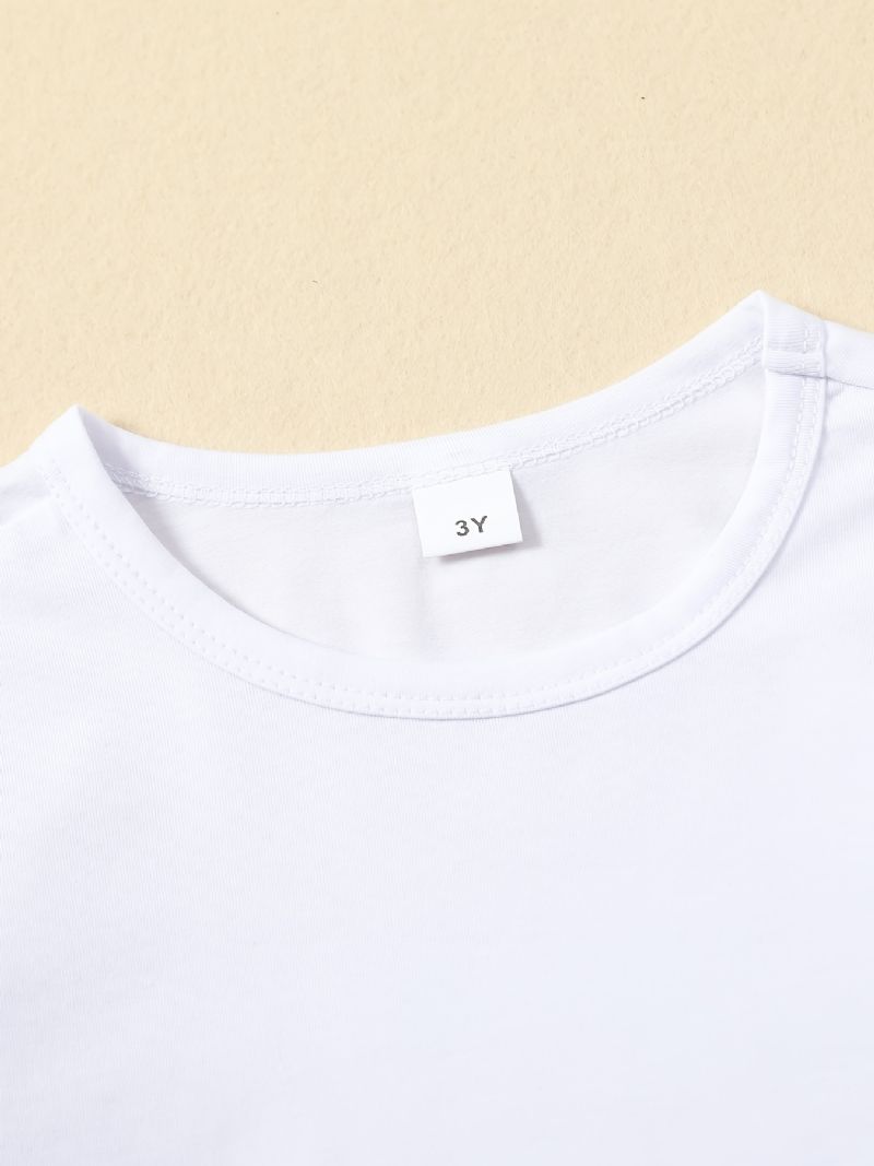 Piger Casual Solid Simple T-shirt Langærmet Rundhals Basic Børnetøj Til Vinter