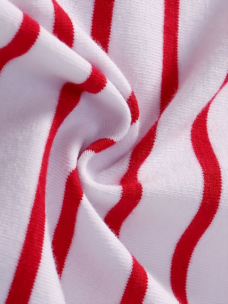 Småbørn Baby Piger Casual Sød Langærmet Stribet T-shirt Med Rund Hals
