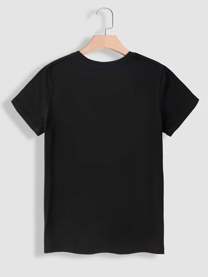 T-shirt Med Rund Hals Til Pigetryk Casual Løs Kortærmet Mode Sommer T-shirts Overdele Dametøj