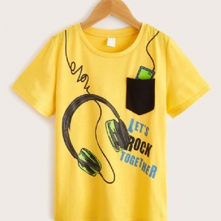 T-shirt Til Piger Kreativt Print Med Rund Hals Kortærmet Top Børnetøj