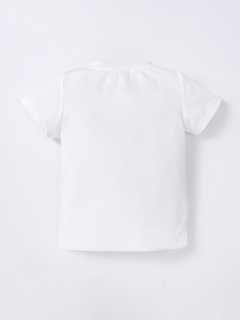 Toddler Baby T-shirt Basic Ensfarvede Rund Hals Kortærmet Piger Drenge