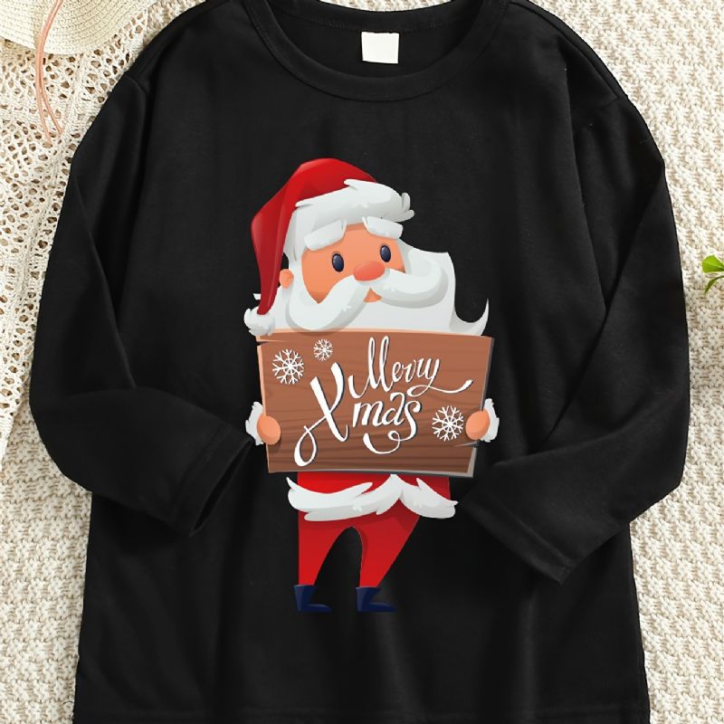 Toddler Drenge Julebrev Trykt Langærmet T-shirt