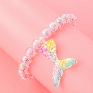 1 Søde Farverige Havfruehalearmbånd Med Perler