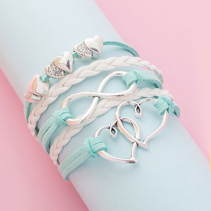 1 Stk Børn Sweetness Layered Braided Peplum Armbånd