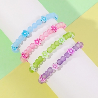 1 Stk Makersland Teen Børn Piger Gave Lyst Farverigt Frosted Bead Armbånd Til Hverdagsfest