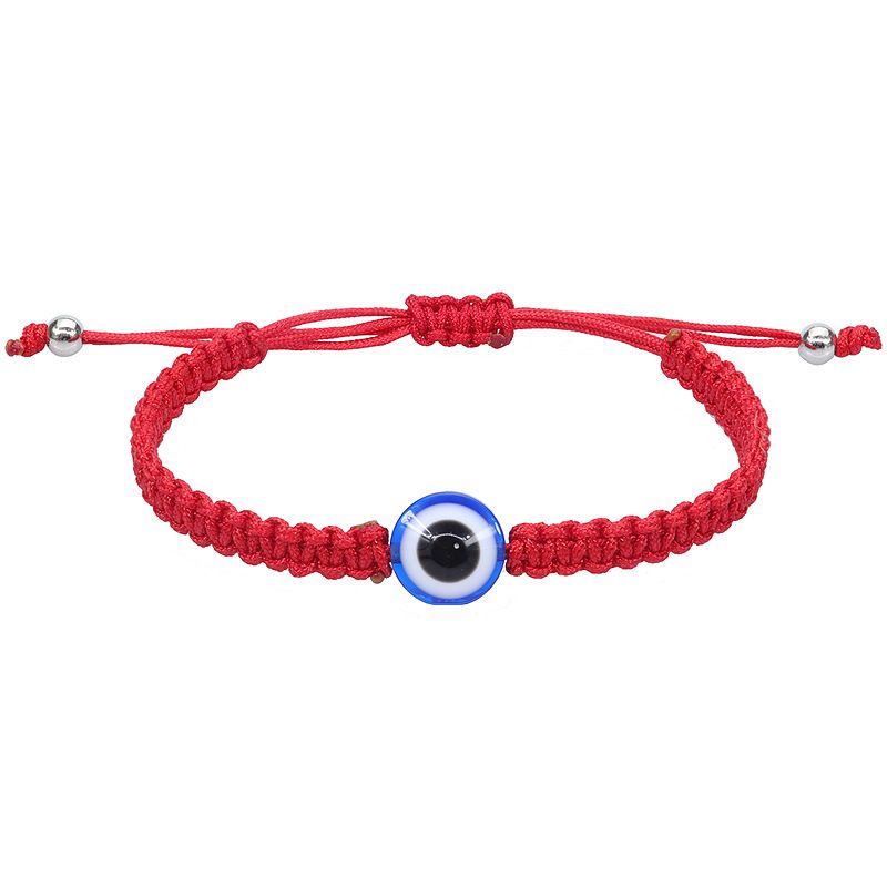 1 Stk Moderigtigt Unisex Devil's Eye Lucky Justerbart Rødt Reb Flettet Forældre-barn Par Amulet Armbånd Til Fødselsdagsgave Julegave