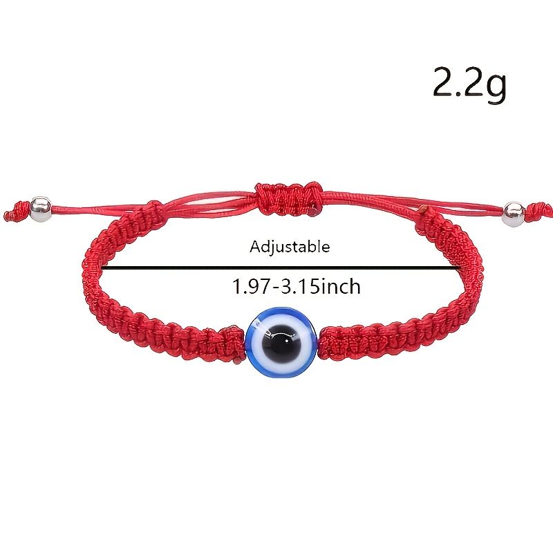 1 Stk Moderigtigt Unisex Devil's Eye Lucky Justerbart Rødt Reb Flettet Forældre-barn Par Amulet Armbånd Til Fødselsdagsgave Julegave