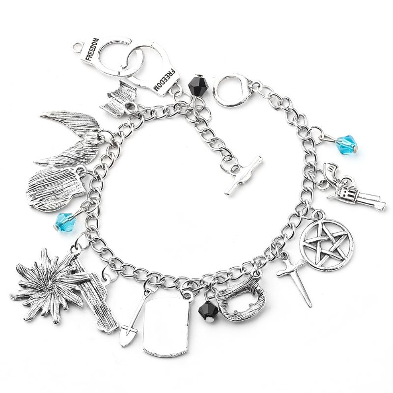 1 Stk Super Natural Evil Force Shape Charm Armbånd Drenge Dekorativ Ring Gave