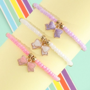 3 Stk Piger Beaded Armbånd Sløjfe Vedhæng Dekor Børnegaver