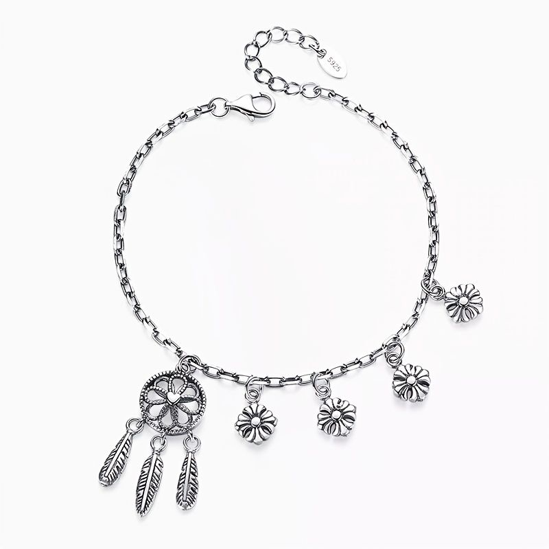 925 Sterling Sølv Dream Catcher Vedhæng Armbånd Charms Smykker Gave Fødselsdagsgaver Til Kvinder Kone Piger Hende