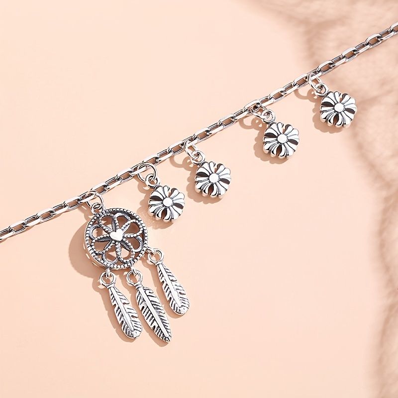 925 Sterling Sølv Dream Catcher Vedhæng Armbånd Charms Smykker Gave Fødselsdagsgaver Til Kvinder Kone Piger Hende