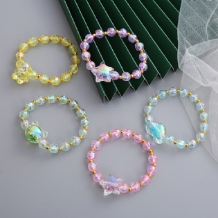 Børnestuderende Armbånd Tegneserie Bear Heart Star Transparent Beaded