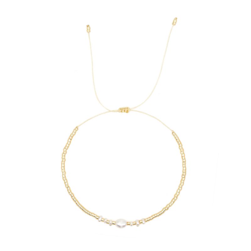 Dainty Pearl Golden Beaded Armbånd Til Kvinder Smykker Gave Fødselsdagsgaver Til Mor Kone Piger Hendes