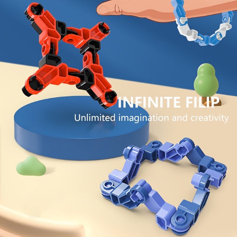 Drenge Piger Børn Creative Infinite Flip Armbånd Dekompressionslegetøj Trykaflastning Nyt Legetøj