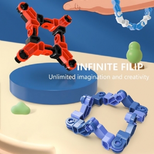 Drenge Piger Børn Creative Infinite Flip Armbånd Dekompressionslegetøj Trykaflastning Nyt Legetøj