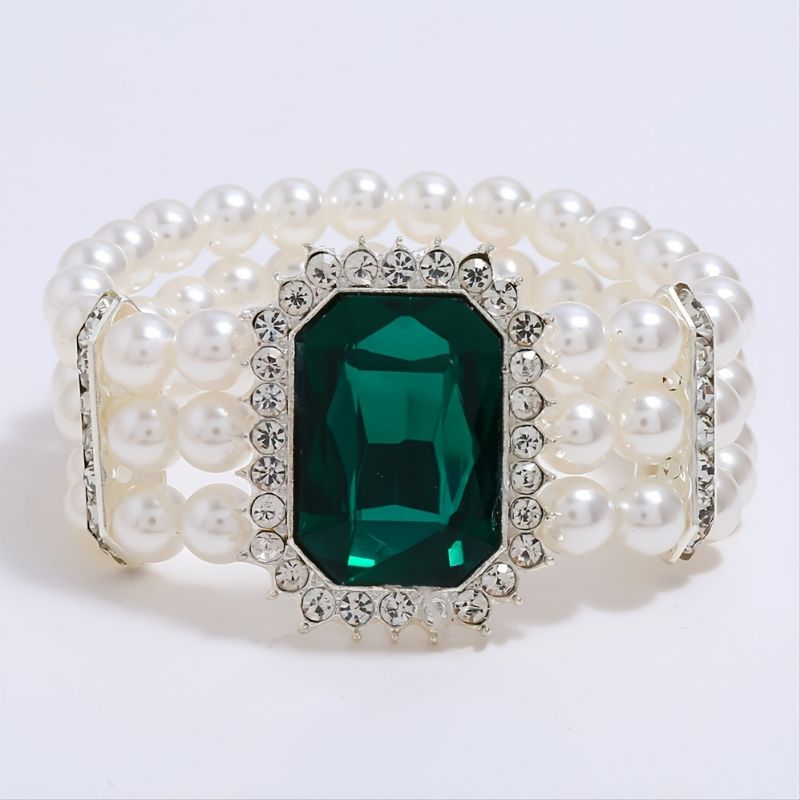 Elastisk Rhinestone Perle Armbånd Charms Smykker Gave Fødselsdagsgaver Til Kvinder Kone Piger Hende