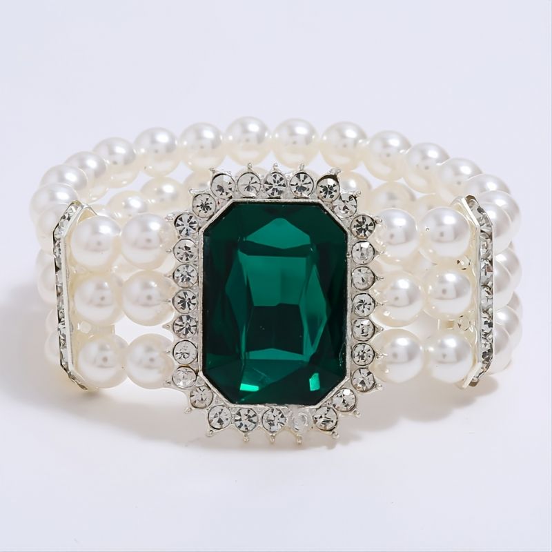 Elastisk Rhinestone Perle Armbånd Charms Smykker Gave Fødselsdagsgaver Til Kvinder Kone Piger Hende