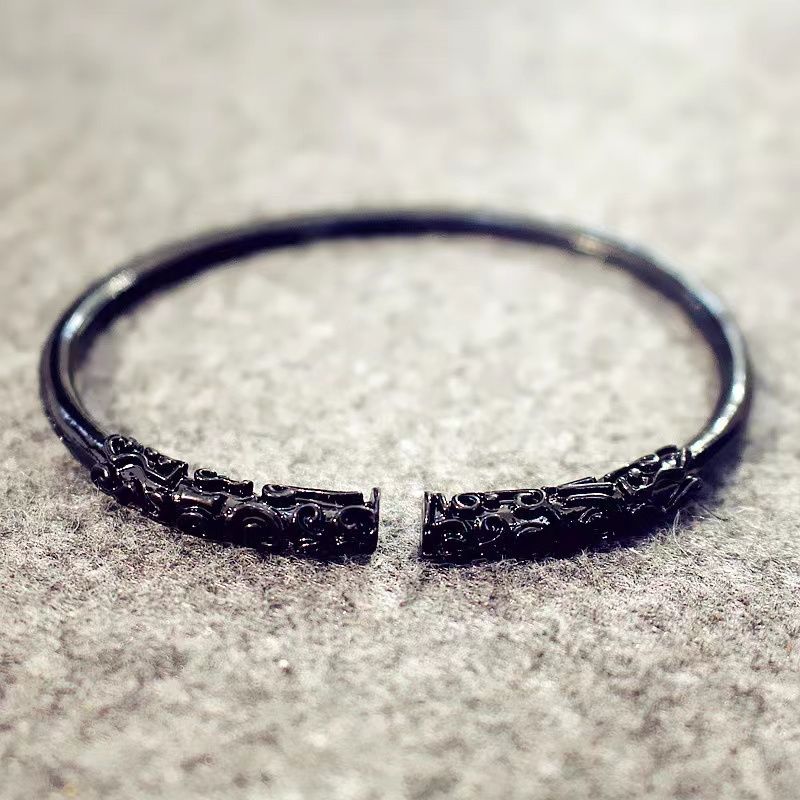 Guld/sølv/sort Klassisk Legering Manchet Armbånd Til Mænd Drenge
