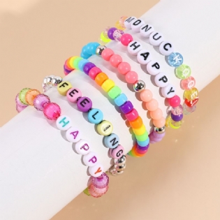 Makersland Børn Youth Farverige Akrylperler Alphabet Bead Armbånd