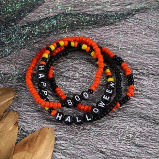 Makersland Halloween Alphabet Beaded Stretchy Armbånd