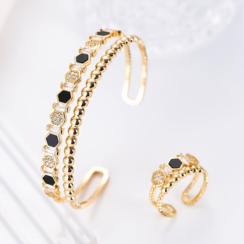 Mode Zircon Armbånd Rhinestone Ring Sæt Charms Smykker Gave Fødselsdagsgaver Til Kvinder Kone Piger Hendes