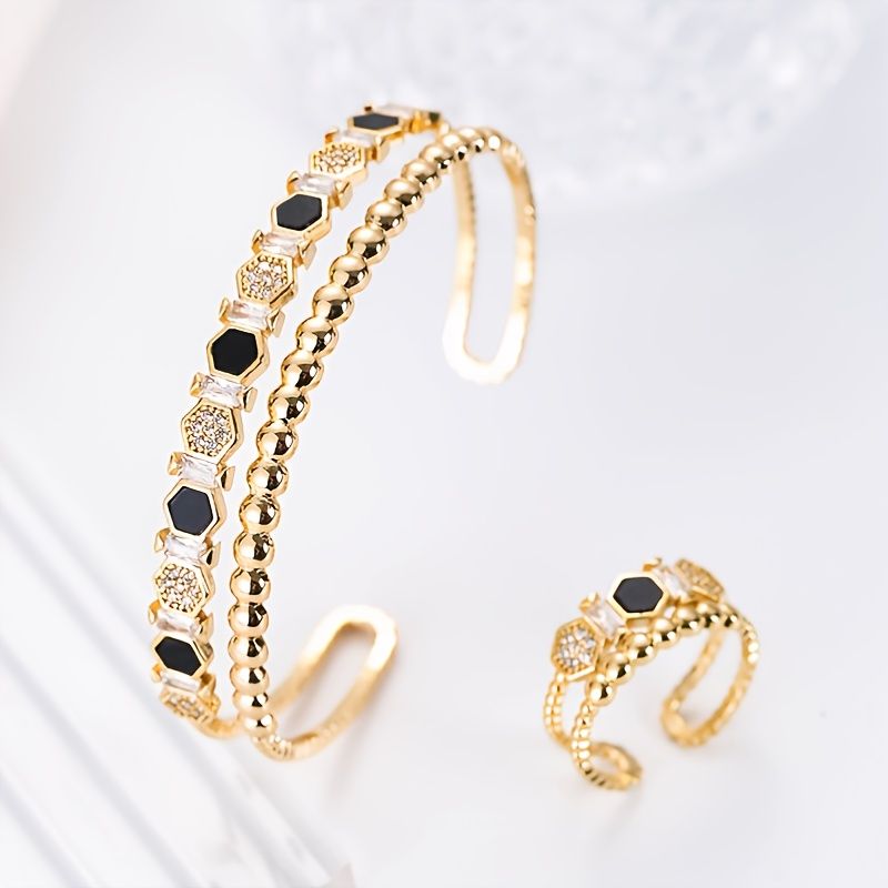 Mode Zircon Armbånd Rhinestone Ring Sæt Charms Smykker Gave Fødselsdagsgaver Til Kvinder Kone Piger Hendes