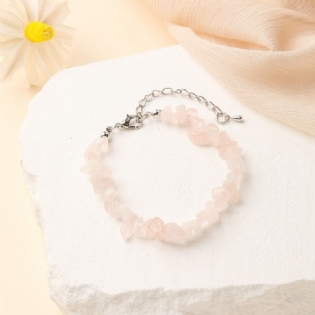 Naturlige Rose Quartz Armbånd Til Kvinder Chakra Justerbare Til Smykker Gave Fødselsdagsgaver Til Mor Kone Piger Hendes