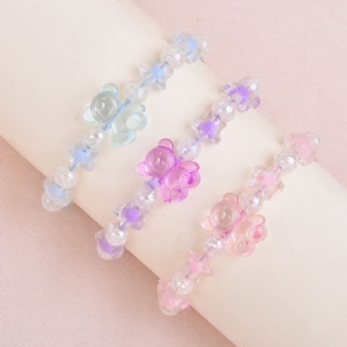 Piger Tegneserie Bjørn Stretchy Clear Bead Armbånd Student Børnegave