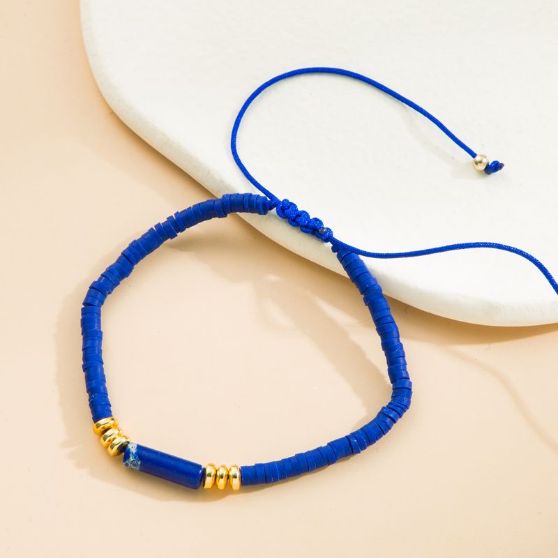 Snøre Justerbar Silikone Natursten Håndlavet Beaded Armbånd Minimalistisk Til Kvinder Piger