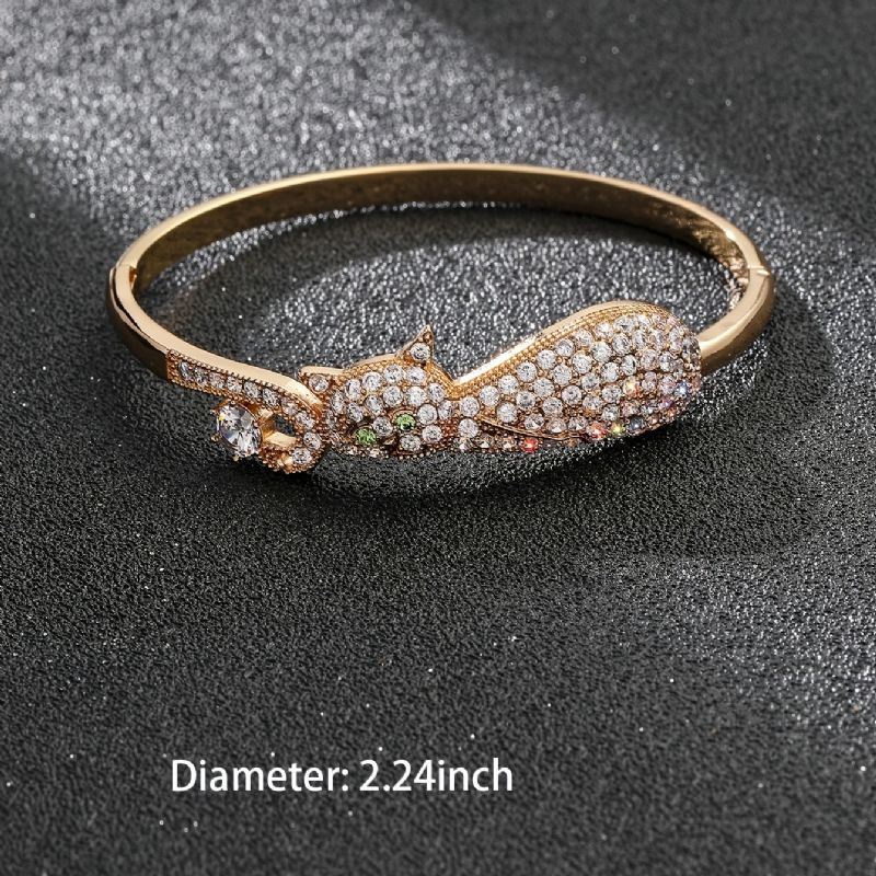 Sparkly Armbånd Katteformet Zirkon Justerbar & Stabelbar Bangle Smykker Til Kvinder Piger