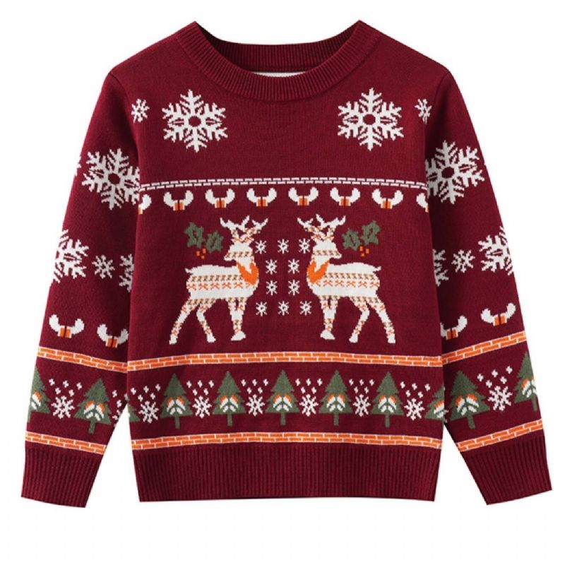 2023 Efterår Vinter Børns Sød Strikket Sweater Elk Julesweater