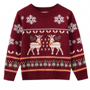 2023 Efterår Vinter Børns Sød Strikket Sweater Elk Julesweater