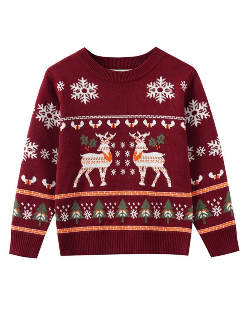 2023 Efterår Vinter Børns Sød Strikket Sweater Elk Julesweater