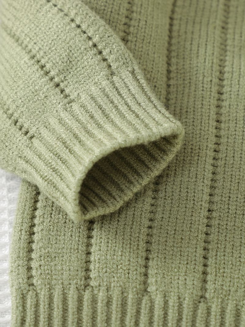 Baby Drenge Casual Solid Striktrøje Sweater Langærmet Termisk Top Til Vinter