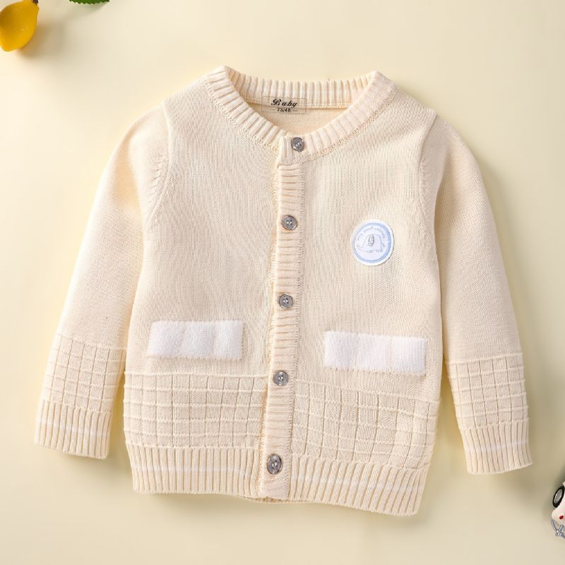 Baby Drenge Piger Strik Cardigan Crewneck Termisk Sweater Til Vinter Babytøj