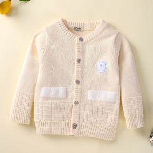 Baby Drenge Piger Strik Cardigan Crewneck Termisk Sweater Til Vinter Babytøj