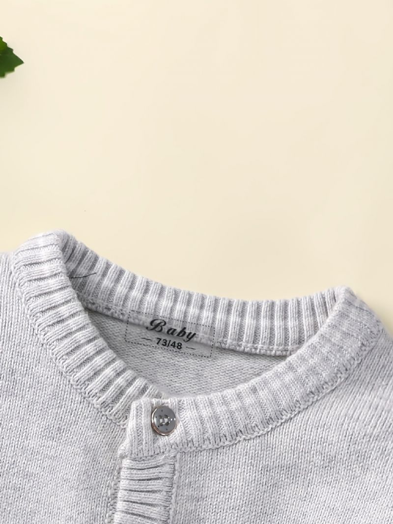 Baby Drenge Piger Strik Cardigan Crewneck Termisk Sweater Til Vinter Babytøj