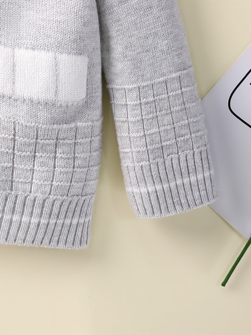 Baby Drenge Piger Strik Cardigan Crewneck Termisk Sweater Til Vinter Babytøj