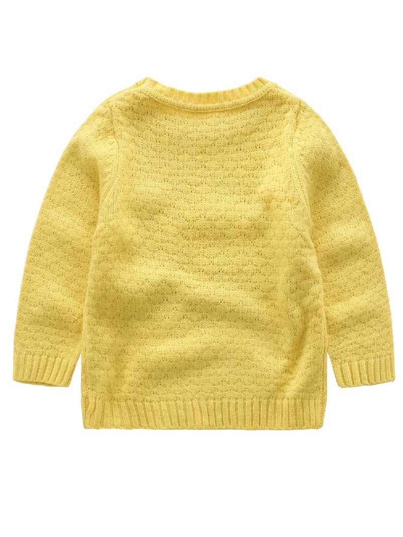 Baby Piger Drenge Bjørn Sweater Rund Hals Strikket Afslappet Trøje