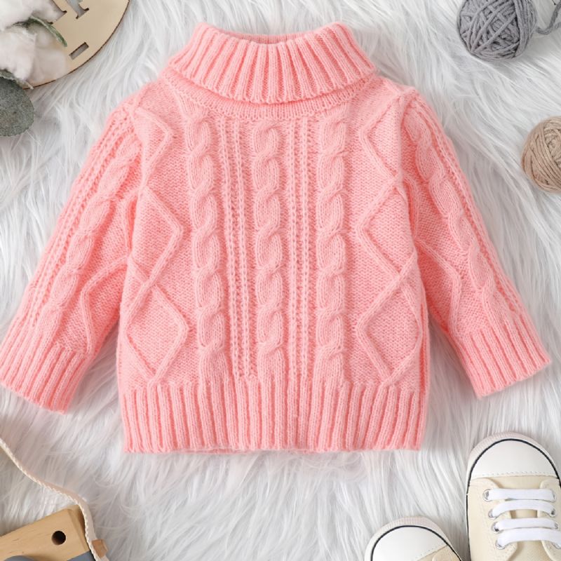 Baby Piger Drenge Rullekrave Strikket Sweater Termisk Tøj Til Vinter Jul
