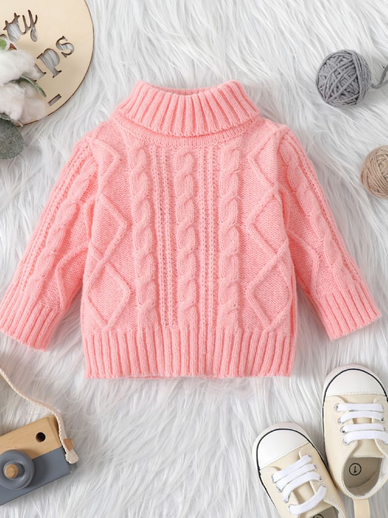 Baby Piger Drenge Rullekrave Strikket Sweater Termisk Tøj Til Vinter Jul