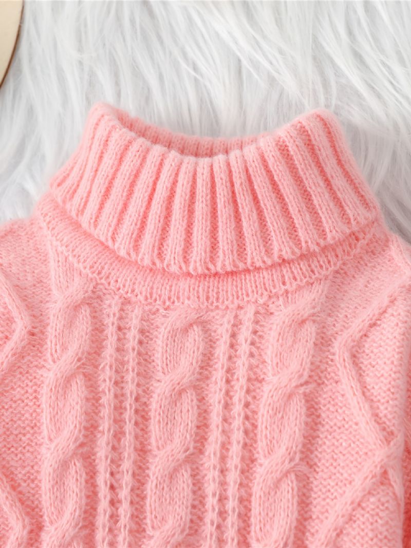 Baby Piger Drenge Rullekrave Strikket Sweater Termisk Tøj Til Vinter Jul