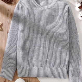 Baby Piger Drenge Solid Strikket Pullover Sweater Til Vinter Nyt Børnetøj